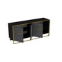 Hanah Home Consola Polka - Black con patrón de mármol y detalles dorados